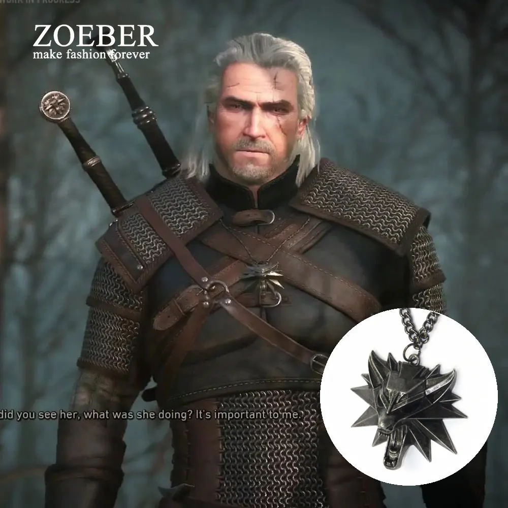 Buy Cheap Zoeber Medallion Game Wolf Head Necklace Witcher 3 game red