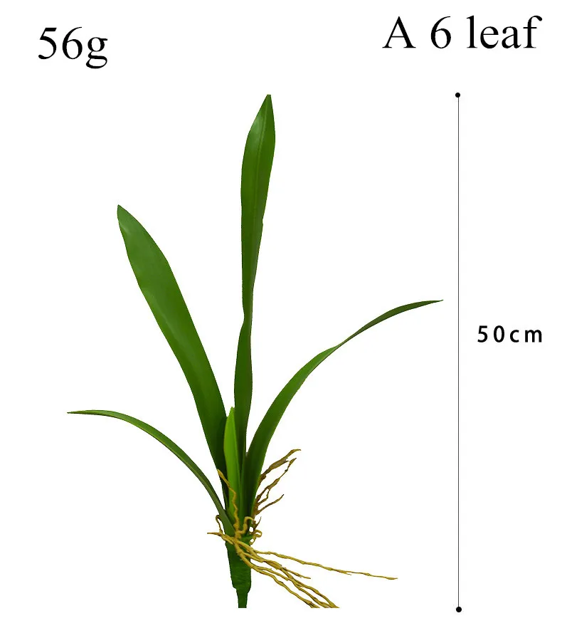 Искусственный цветок, искусственная кожа, зеленые листья орхидеи, для дома, гостиной, напольная ваза, Декоративные искусственные листья, свадебные, сделай сам, дорожное украшение
