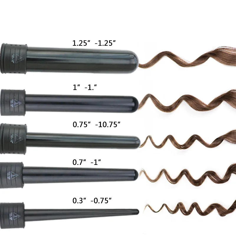 MMFC-щипцы для завивки волос 5 в 1, набор для завивки волос, сменные керамические бочки с термостойкими перчатками