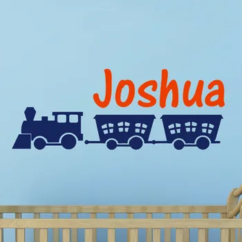 

Cartoon Train Wall Stickers Home Decor DIY Removable Vinyl Wall Decals Kids Bedroom Customized Name