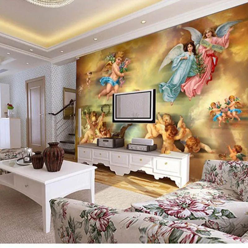 Large 3d Ceiling Wallpaper Mural Painting Western Painting Wall