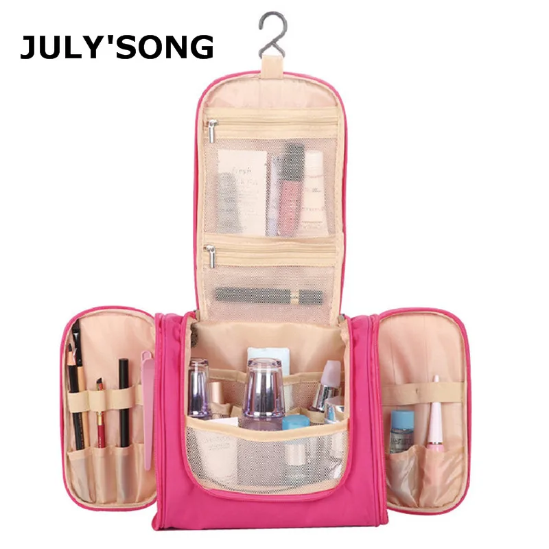 

JULY'S SONG Multifunction Oxford Travel Wash Bag Solid Waterproof Hook Up Toiletries Organizer Large Capacity Cosmetic Bag