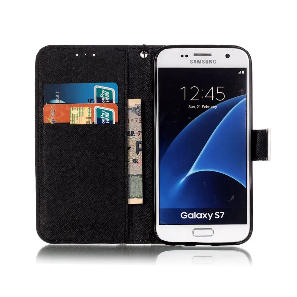 Чехол-книжка из искусственной кожи чехол-бумажник чехол для Samsung Galaxy A3 A5 J3 J5 S4 S5 S6 S7 edge plus J2 Prime Note 5 7 чехол для телефона