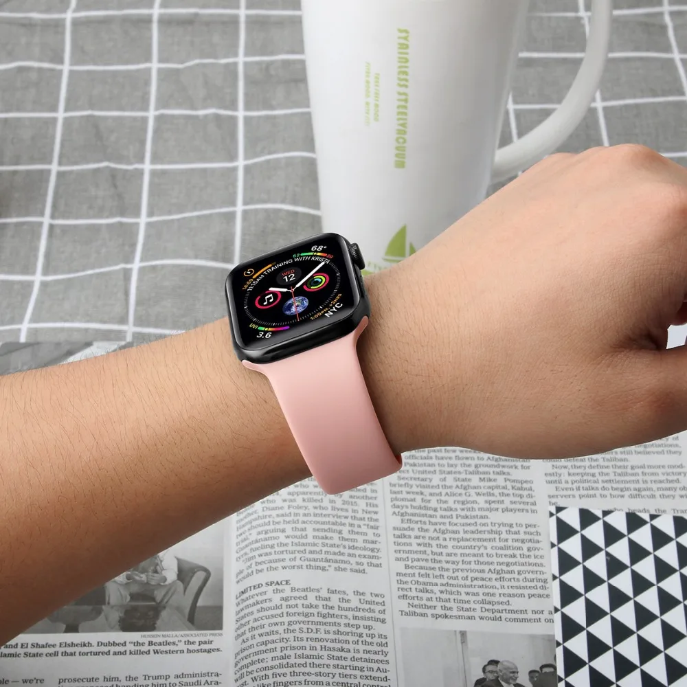 Ремешок для apple watch correa 42 мм 38 мм iwatch серия 44 мм 40 мм 5 4 3 спортивный силиконовый браслет аксессуары для apple watch