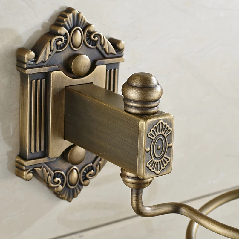 Античная медь, ванная комната латунь сушилка для волос стойка хранение с максимальным использованием полезной площади стенд рамка Прямая поставка Настенный