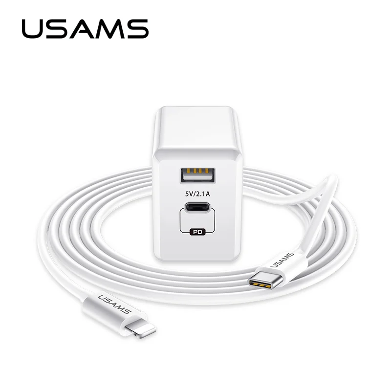 

USAMS Phone charger PD fast charge US charger,with Type-c & USB Output charger for iPhone X Macbook Huawei Matebook wall charger