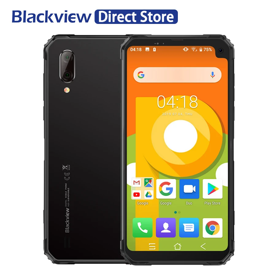 Blackview BV6100 6,8" прочный смартфон Helio IP68 Водонепроницаемый 3 ГБ+ 16 ГБ Android 9,0 NFC 4G мобильный телефон