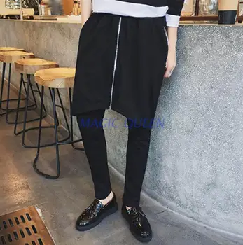 

New arrival Men's long pant casual male personality zipper pants harem pants foot pant singers dancers trousers costumes ! 27-42