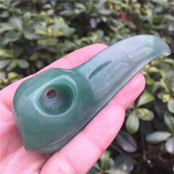 

Natural Green Aventurine Crystal Bird Head Skull Hand Carved And Polished Rare Gemstone Home Decoration Collection