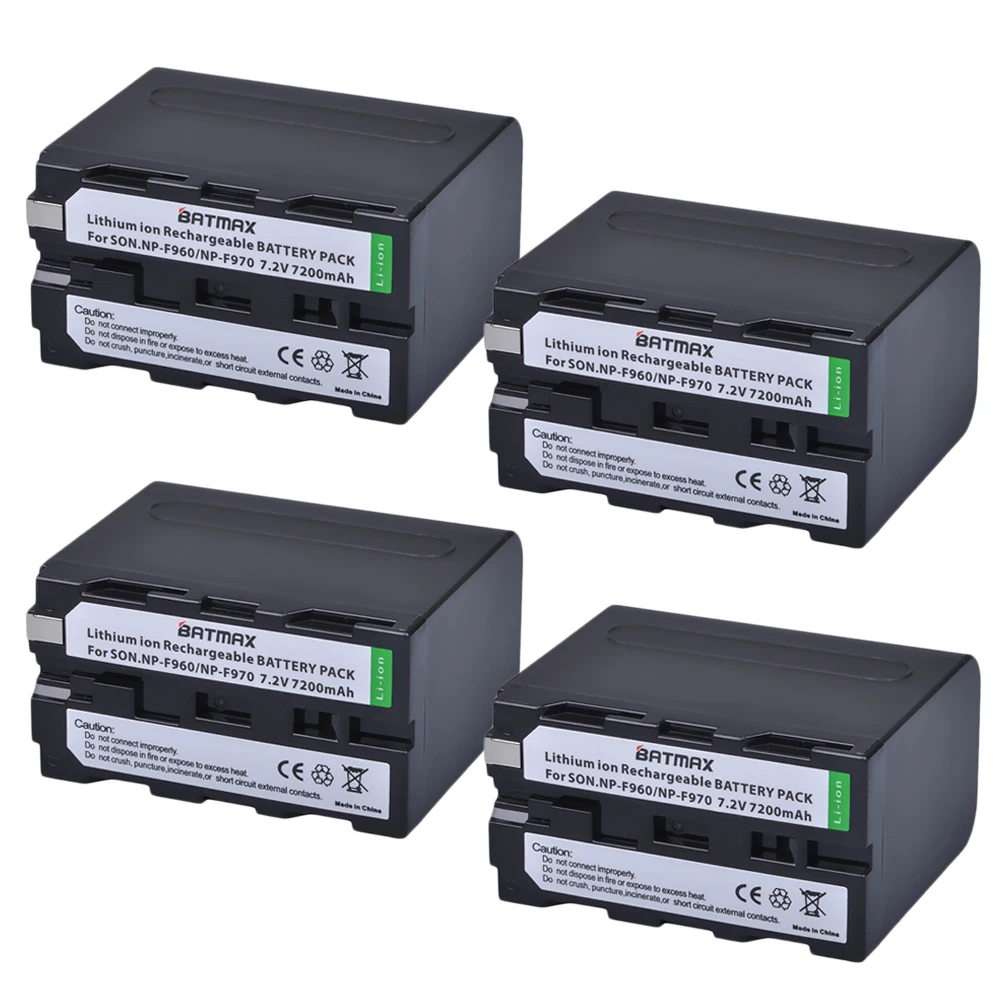 Billig 7,2 V 7200 mAh NP F960 NP F970 NP F970 NP F960 Camcorder batterien (4 Paket) für Sony NP F550 F770 F750 F960 F970