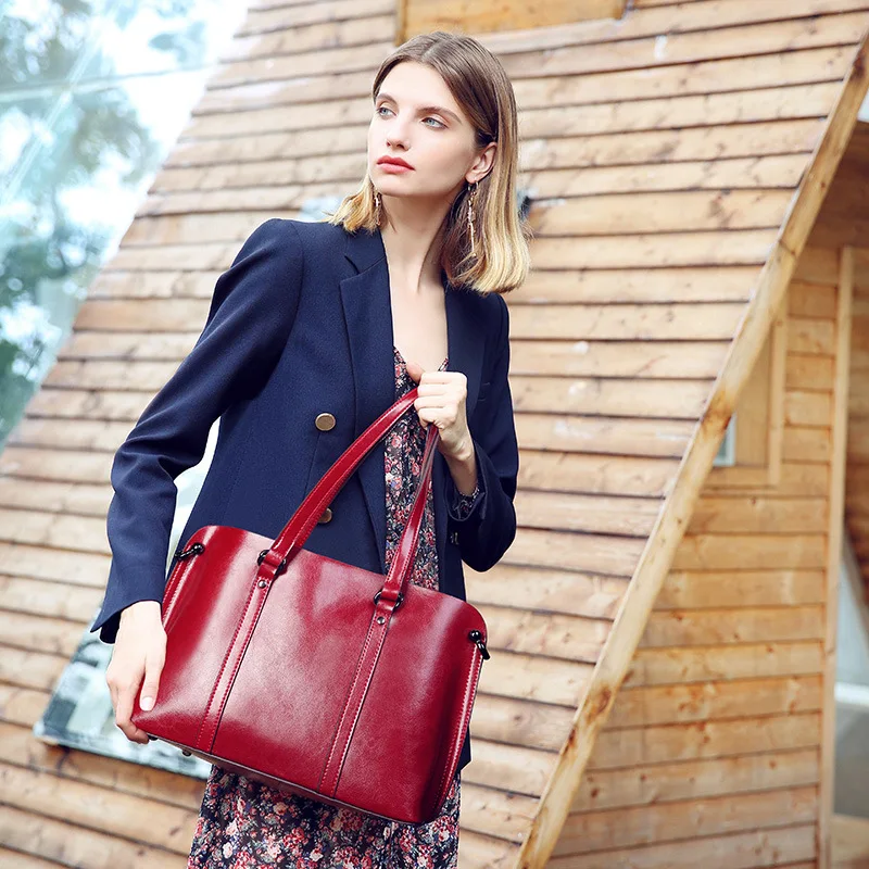 burgundy Luxe De blue Dames Mode Leathe Sac Sacs À Véritable Capacité Casual brown Nouvelle Épaule Designer Main Femmes Coréenne Coffee Grande H5wdqU