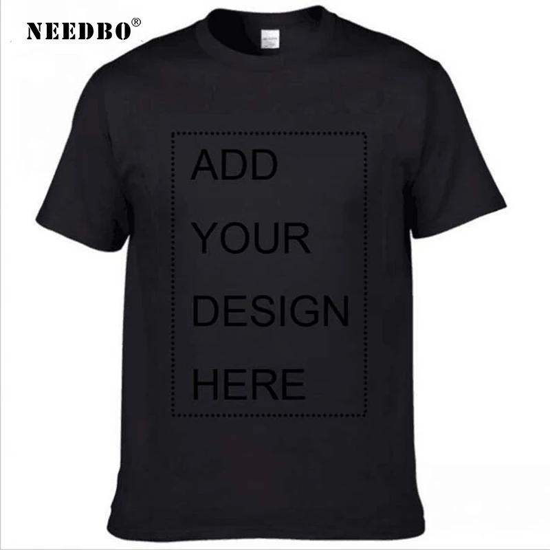 

NEEDBO Customized t shirt Logo Printing DIY Your Own Designed T Shirt Men Summer Casual Cotton Streetwear Tee Tops Men T-shirt