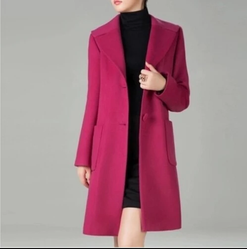 2015 Autumn and winter New font b women s b font woolen outerwear Fashion slim medium