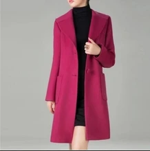 2015 Autumn and winter New women s woolen outerwear Fashion slim medium long cashmere overcoat plus