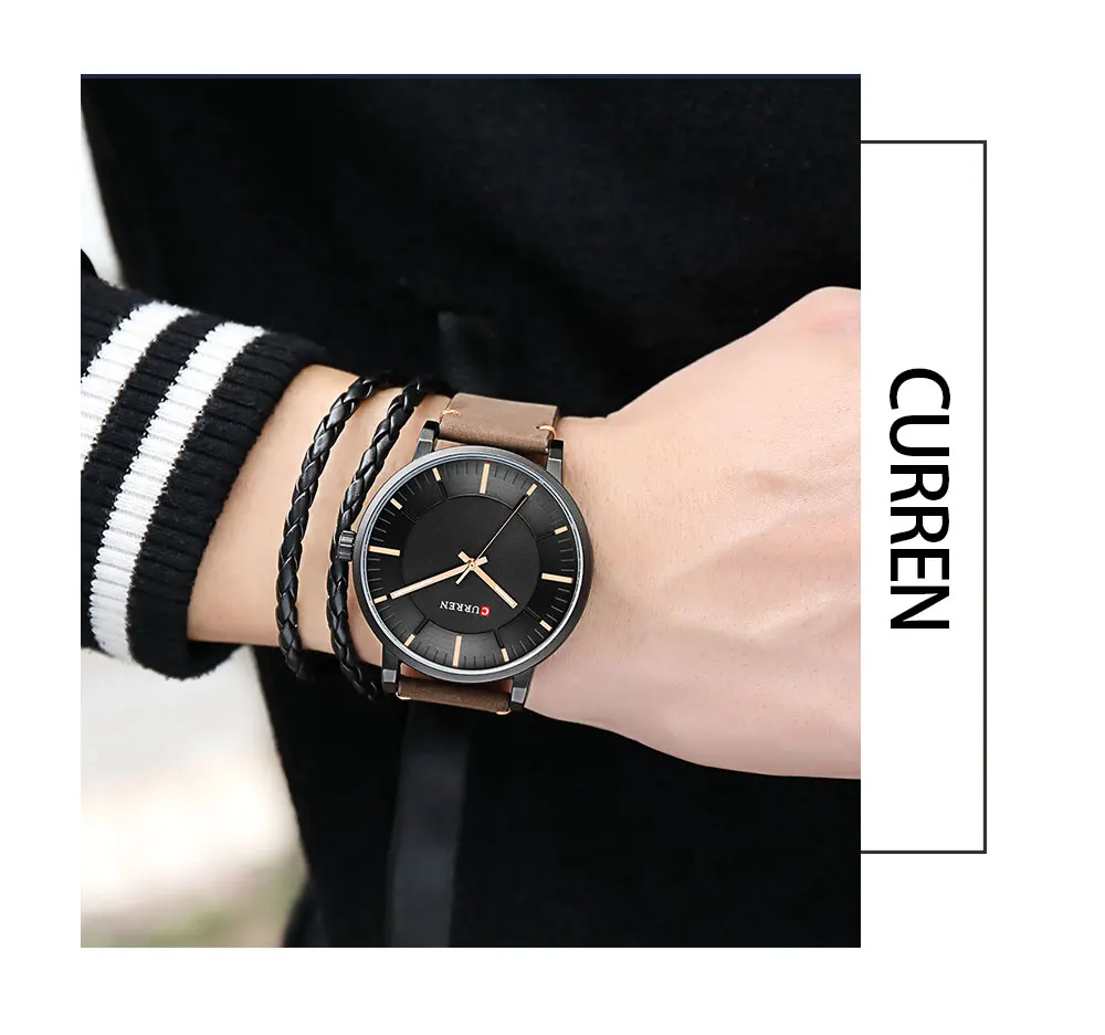 Лидирующий бренд CURREN классические мужские часы Модные Аналоговые кварцевые наручные часы Мужские Простые Часы повседневные кожаные часы Relogio Masculino