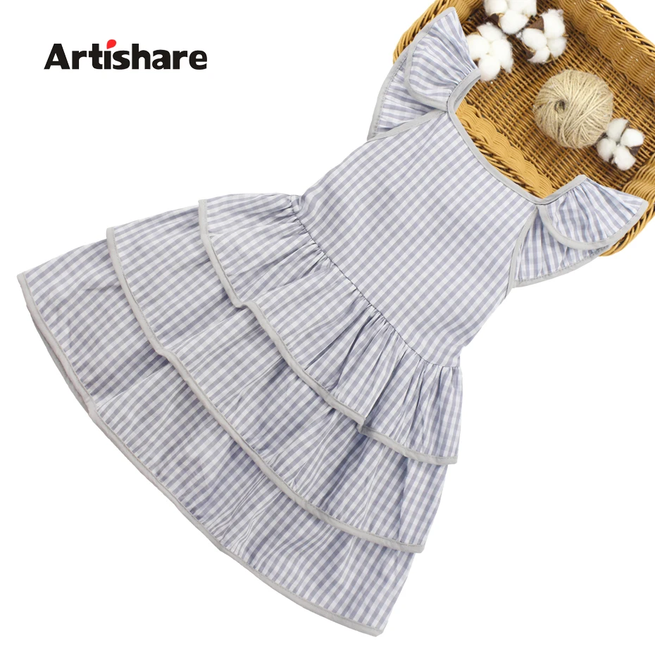 Платья для девочек летнее платье без рукавов повседневное стильное платье в клетку для девочек Летняя подростковая одежда для девочек 6, 8, 10, 12, 14 лет