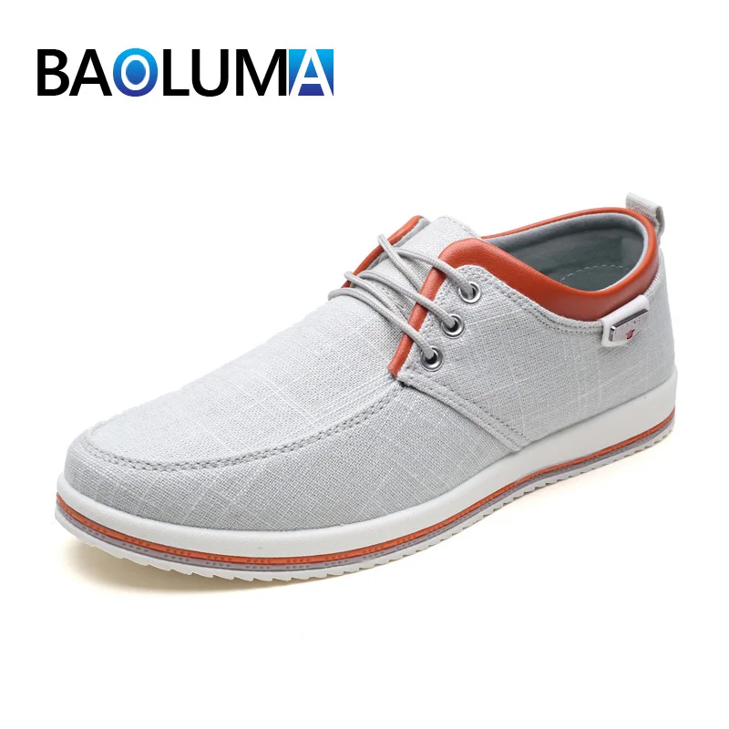 

New Summer men Canvas Shoes Vulcanized Shoes Men's Flats Casual Sneakers Canvas Shoes Men Breathable Lace-up Lazy Shoes Big Size