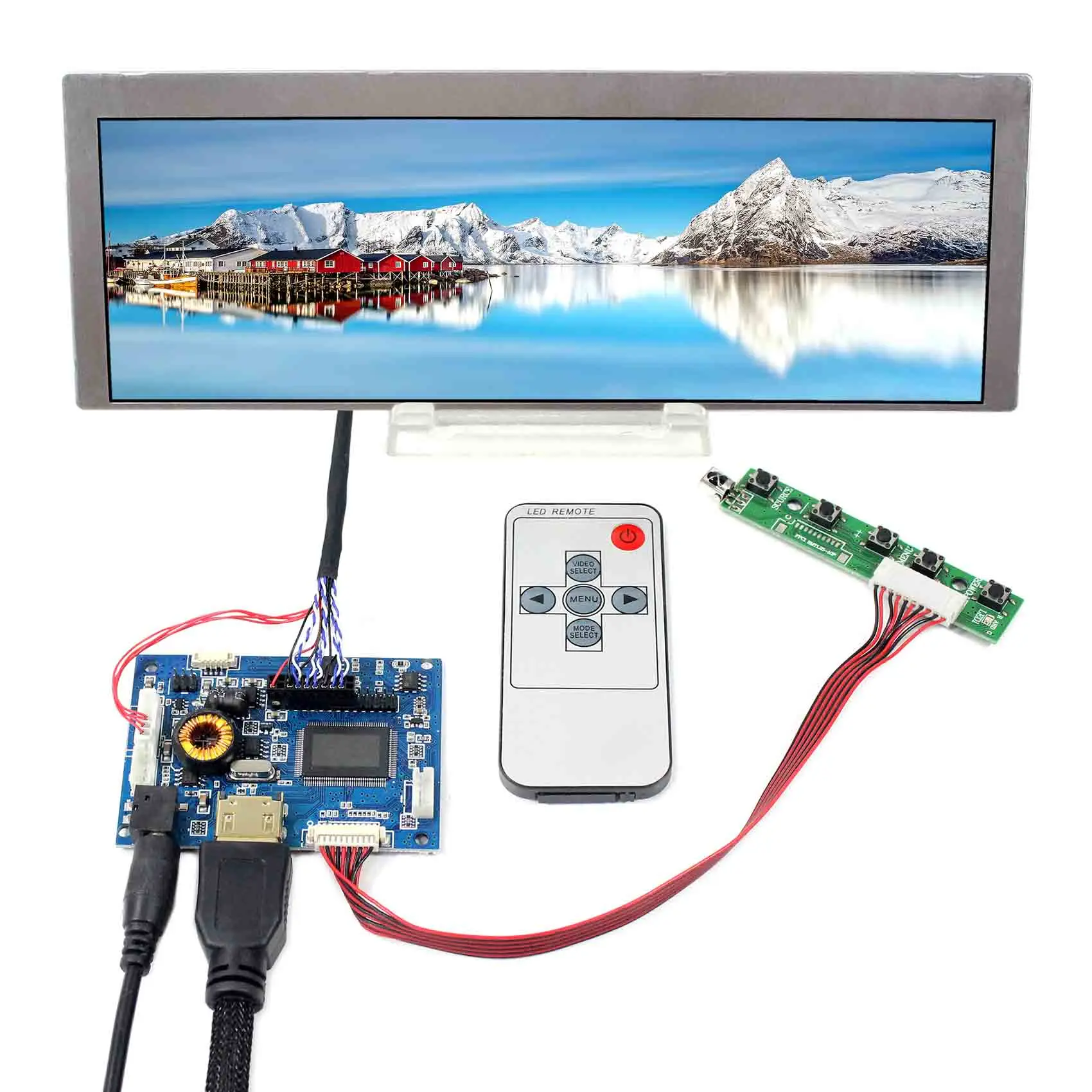 

For Rapserrby Pi HDMI Input controller Board 9.1" LQ091B1LW01 822x260 LCD Screen