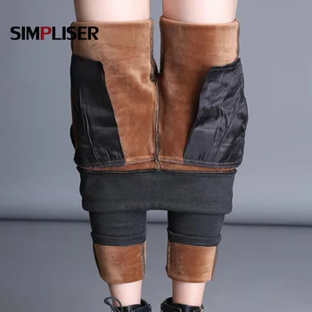 

6XL Pants For Women Big Sizes High Waist Stretch Leggings Warm Velvet Female Pencil Pants Black Blue Thick Trousers Ladies Work