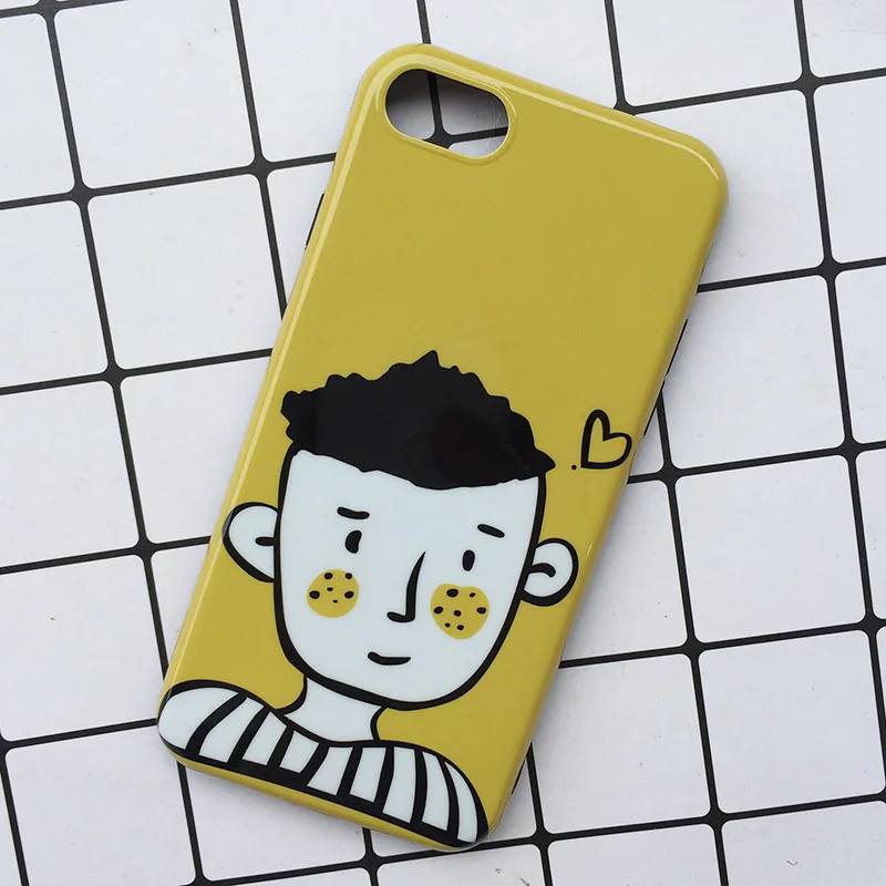 Funny Cartoon Phone Cases For iPhone 6 6S 7 8 Plus X Soft TPU Silicone Cool Korean Style Inset Boy & Girl Cover Coque Fundas New (3)