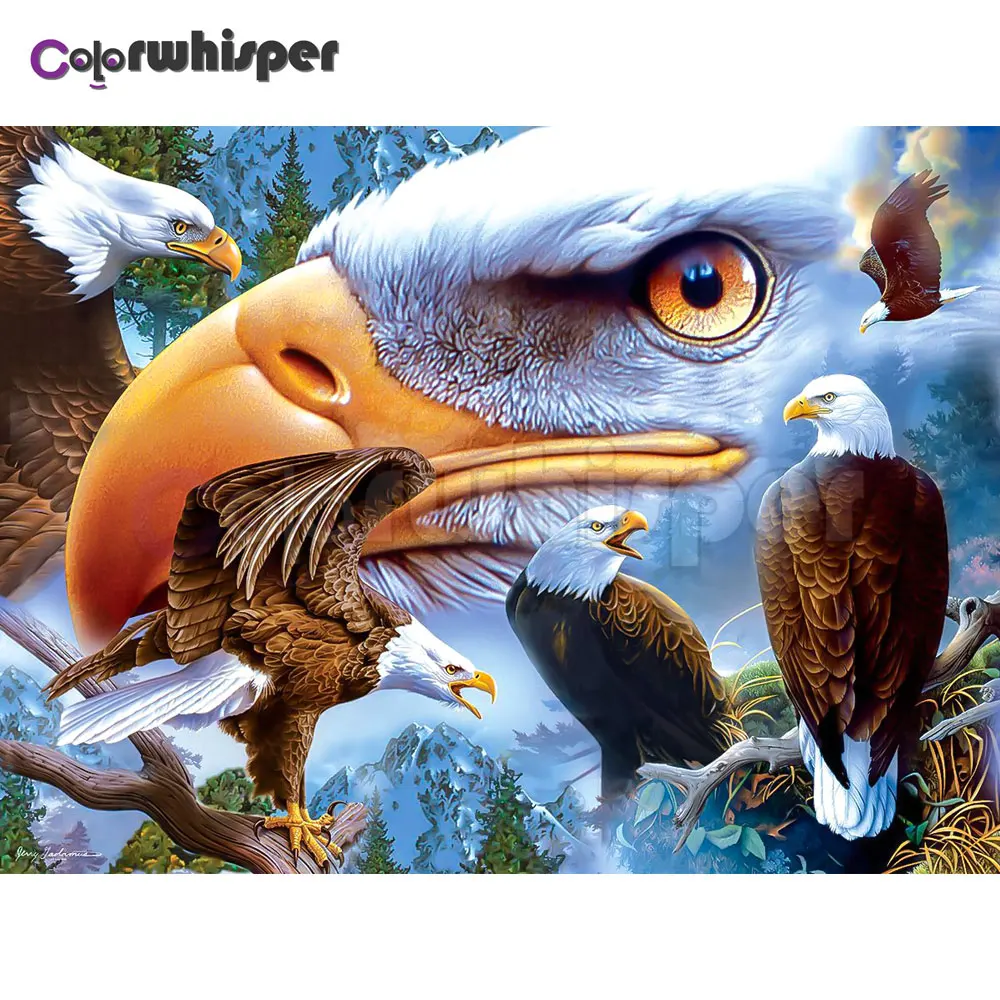 

Diamond Painting Full Square/Round Daimond Painting"The Eagle Animal American Flag"Mosaic Rhinestone Embroidery Painting LE02146