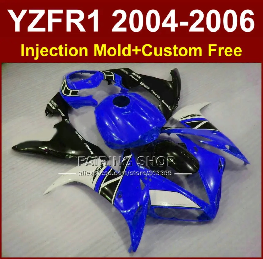 7 подарков комплект обтекателей для литья под давлением мотоцикла YAMAHA 2004 2005 2006 YZFR1 YZF1000 YZF R1 04 05 06 синие Черные
