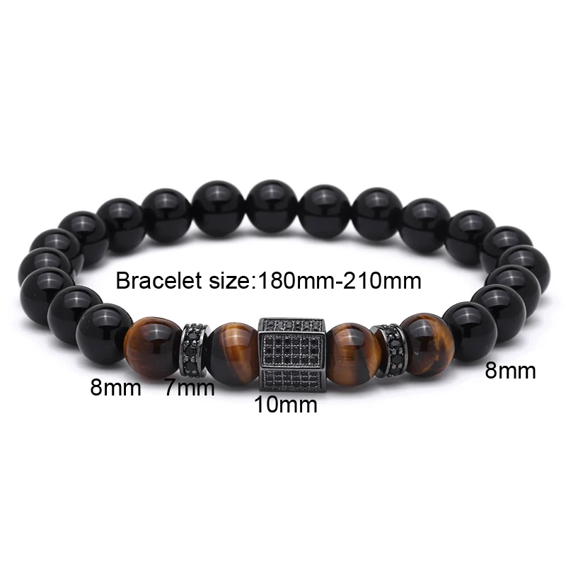 Браслет mcllroy мужской роскошный золотой с кубическим цирконием бусинами|bracelet