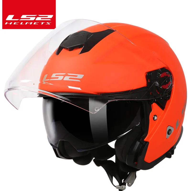 LS2 мировой магазин LS2 OF521 3/4 открытый шлем для мотоциклистов с двойными линзами, гоночные полушлемы для мотоциклистов, шлем для мотоциклистов, шлем для мотоциклистов - Цвет: 7