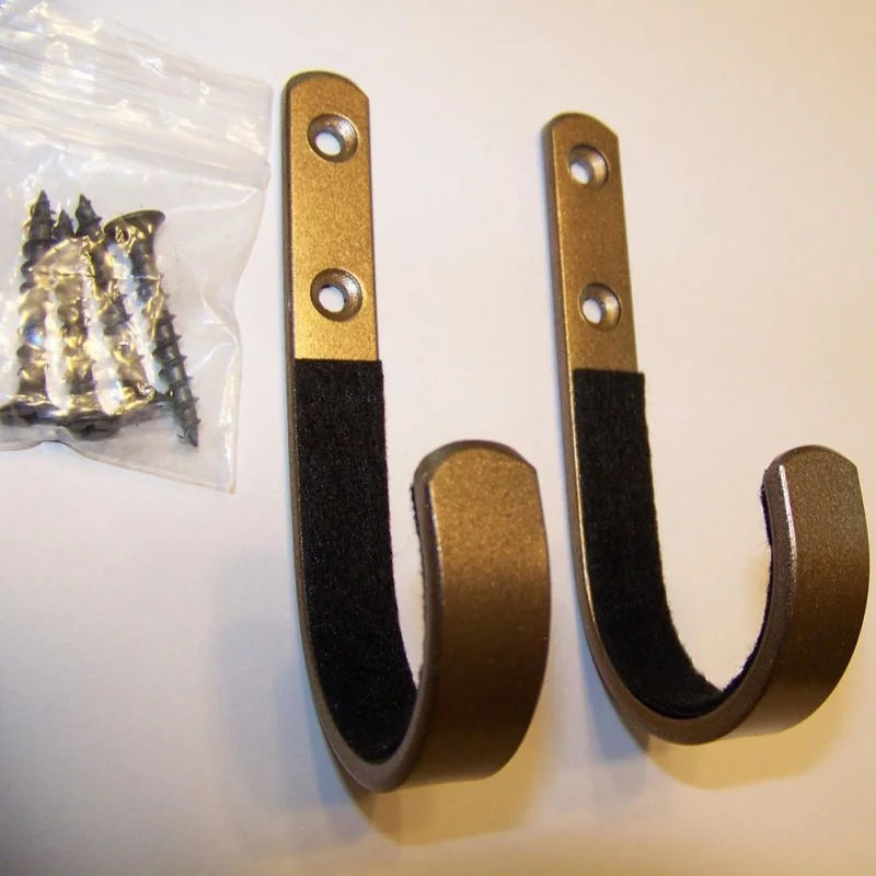 

1 Pair Rifle Wall Mount Storage Rack J Shape Stainless Steel Anti-Scratch Hooks Hangers Holder