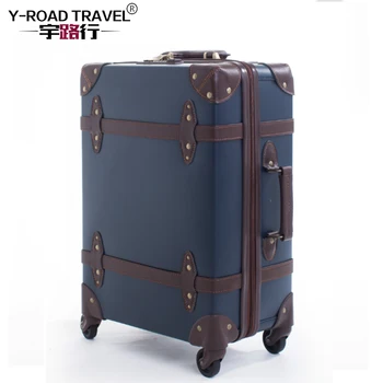 

Large Caracity PU Leather Hardside Luggage Vintage Trolly Suitcase Suitcase,Scratch Resistant Rolling Luggage Bags