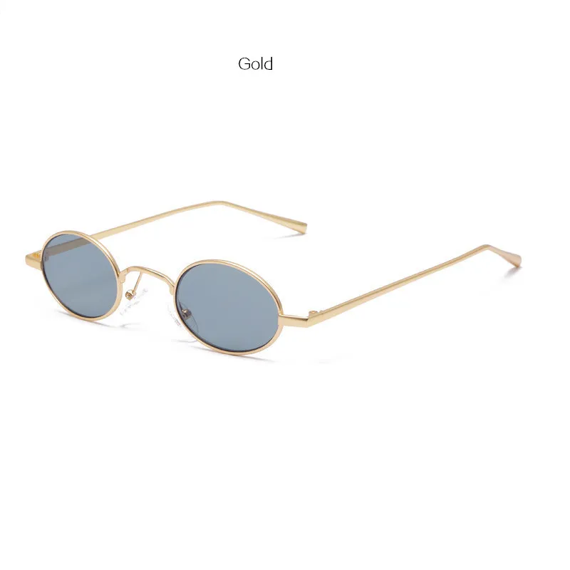Калейдоскоп очки маленькие круглые очки Брендовая Дизайнерская очки металлический каркас ретро овальные солнцезащитные очки для Для женщин - Цвет линз: Gold