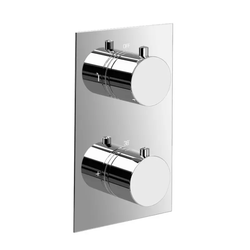 Bathroom High Flow Thermostatic Shower Mixer Valve Round 2 Way Mixer Faucet Cartridges for shower head