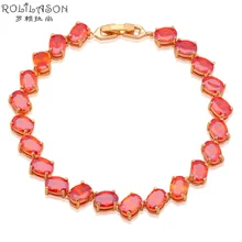 AAA Zirconia Party Bracelets for friends Gold Tone Orange Crystal Charm bracelets Wholesale & Retail Fashion jewelry TB845