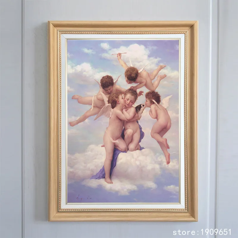 Классические фигурки из хлопка без рамки детские ангелы печать на холсте картина