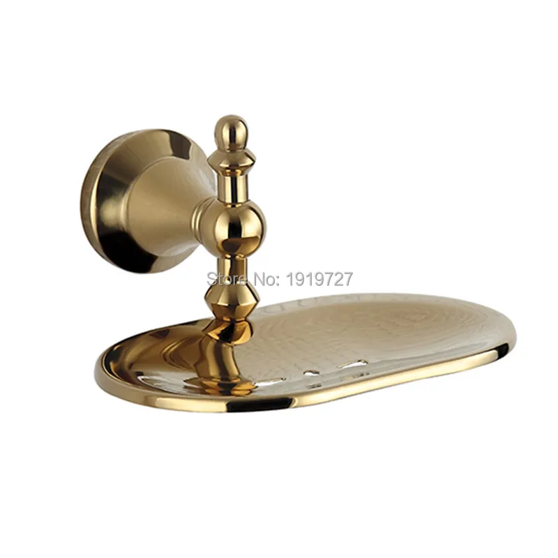 

Wall Mounted Modern New Bathroom Polished Golden Brass Soap Dish Holder
