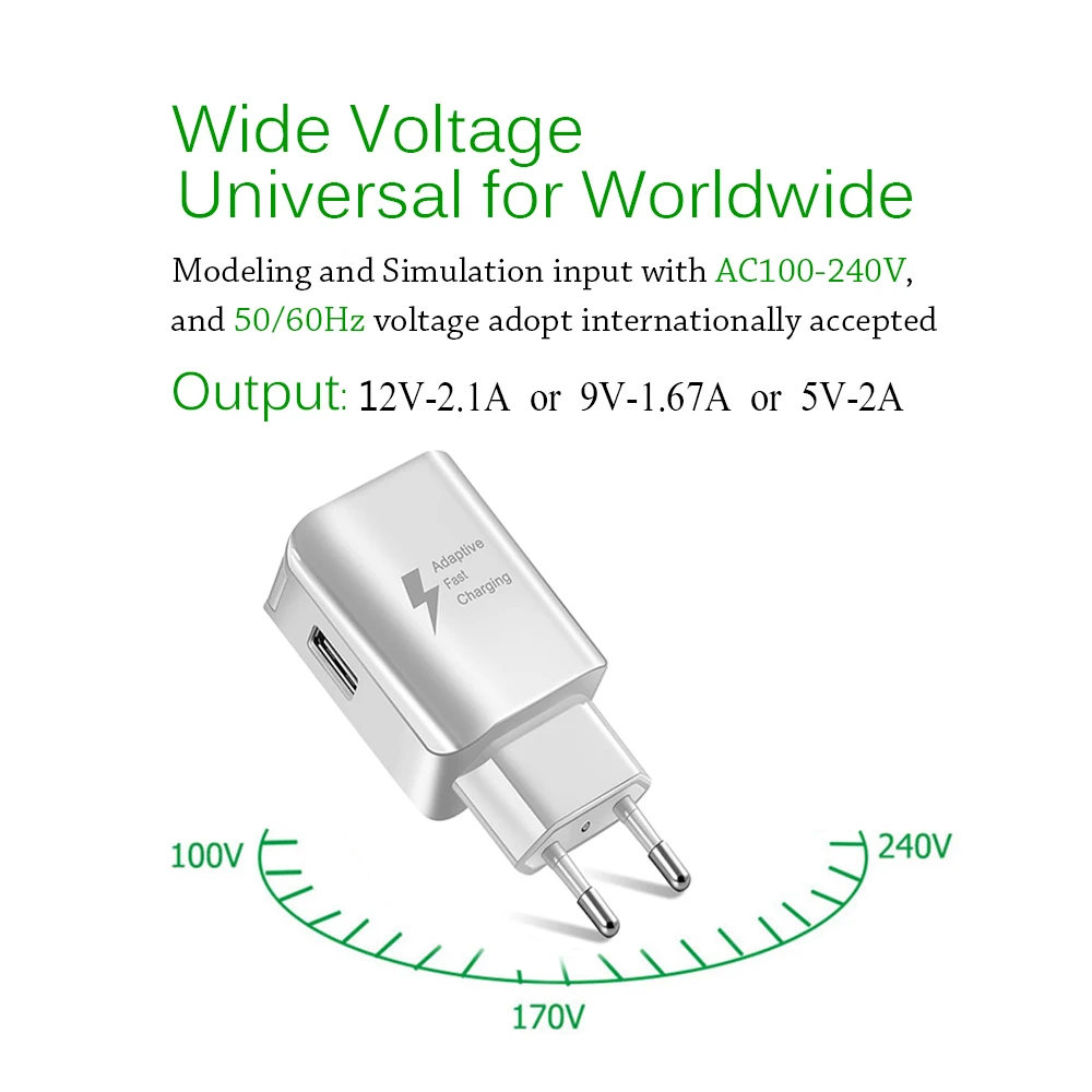 Быстрое настенное зарядное устройство USB 5 В/2 а 9 В/1,67 А, настенный адаптер, штепсельная вилка европейского стандарта для samsung, huawei, LG, XIAOMI, samsung galaxy S6, ipad, iphone