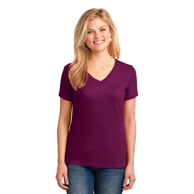 Port & Company LPC54V Ladies Core Cotton V-Neck Tees Raspberry - 2XL