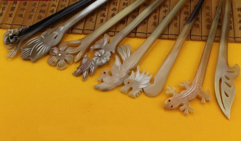 Новое поступление Высокое качество 1 шт 18 см ручной работы Рог яка аксессуар головной убор китайские палочки для волос шпильки традиционная