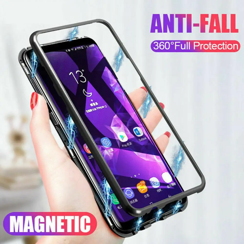 

Iboily 360 Magnetic Adsorption Phone Case for Xiaomi Pocophone F1 Mi 8 SE A2 Tempered Glass Back Magnet For Redmi Note 5 6 Pro