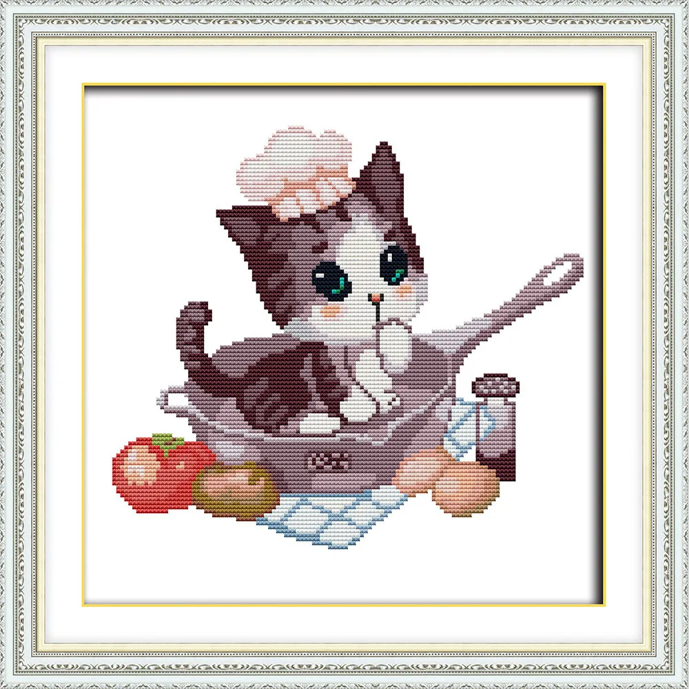 

New arrival 2018 Kitty DMC Counted Chinese Cross Stitch Kits printed Cross-stitch set Embroidery Needlework