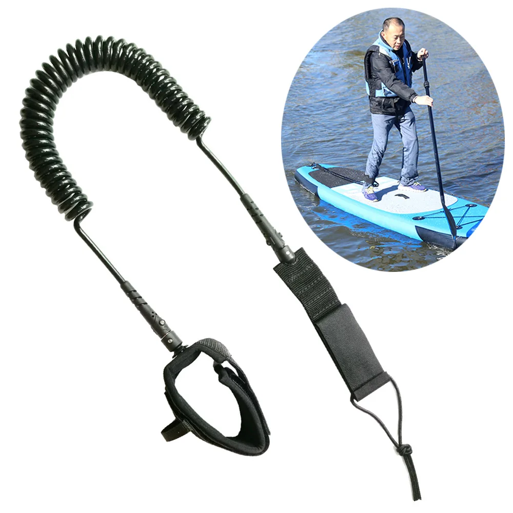 

10FT 5.5mm SUP Ankle Leash Surfboard Coiled Stand UP Paddle Board TPU Paddle Board Rope Surfing Accessory