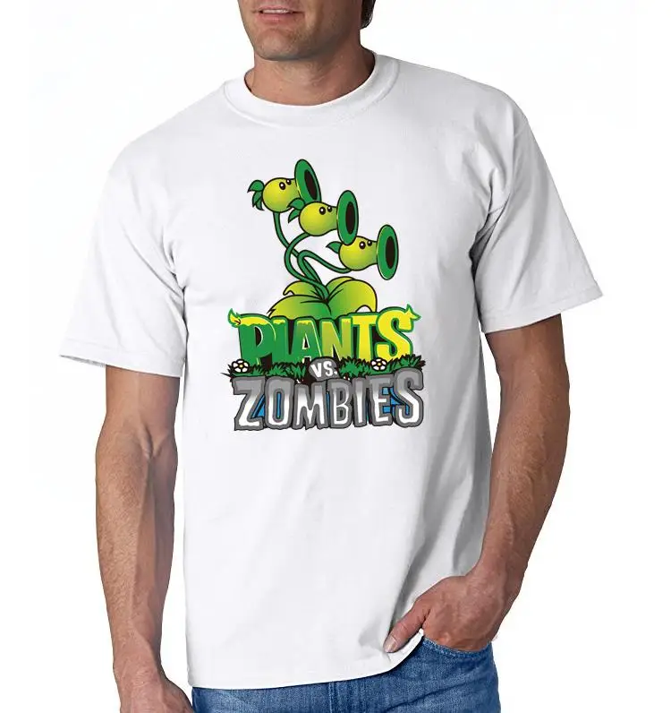 MEN'S t shirts plants vs zombies boys clothing pvz cartoon