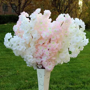 

100CM39inch Fake Cherry Blossom Flower Branch Begonia Sakura Tree Stem for Event Wedding Tree Decor Artificial Decorative Flower