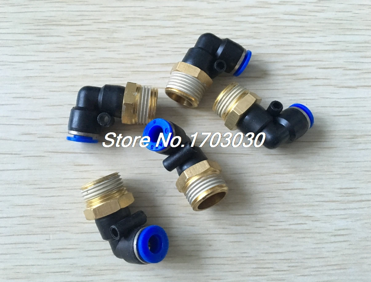 

50pcs 6mm-1/8 Pneumatic Connectors Elbow Fitting BSPT L
