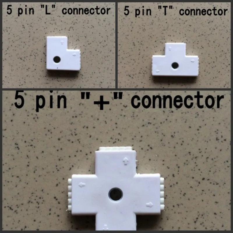 #cheap L T + Cross type 5 pin RGBW LED Connector 5pin Led strip connectors Free shipping