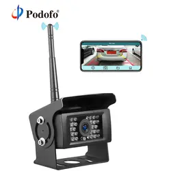 Podofo беспроводной Wifi Автомобильная резервная камера 28 светодиодный камера заднего вида 12 В 24 в сверхмощный ИК ночного видения для RV для
