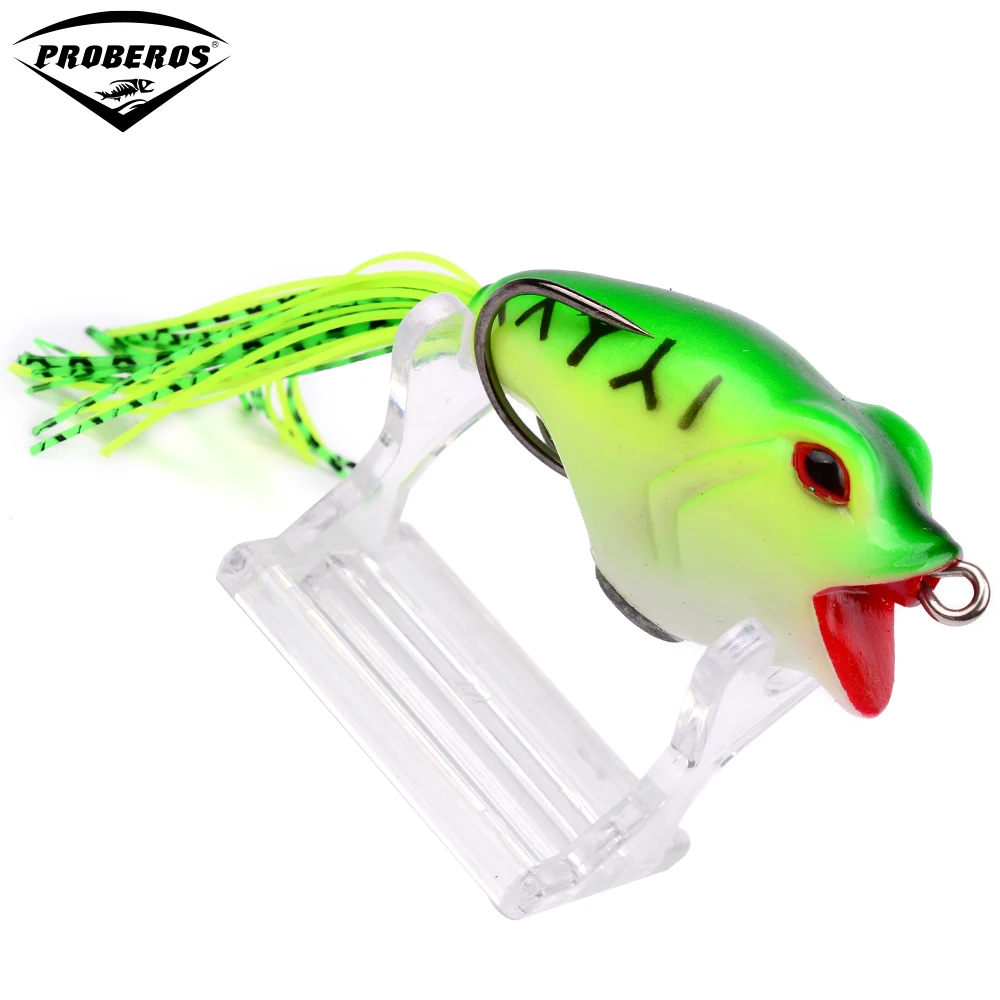1PC PRO BEROS Brand Frog Lure With Hooks Soft Fishing Bait 6 Colors