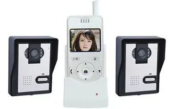 

Home security 2.4 inch Wireless Video Door Phone with taking photos function doorbell/intercom system (2cameras+1monitor)