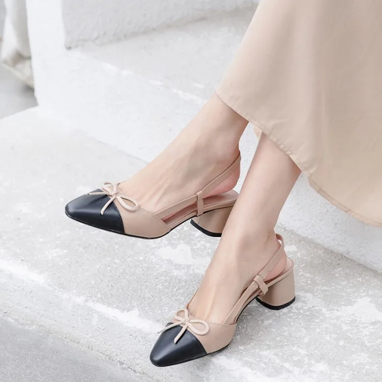 

PXELENA Elegant Women Sandals Genuine Leather Mixed Color Slip On Ladies office Dress Party Date Shoes 2019 Summer Newest Khaki