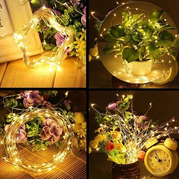 

Copper Silver Wire USB LED String Lights Waterproof Holiday Lighting For Fairy Christmas Wedding Party Decoration 5M 10M